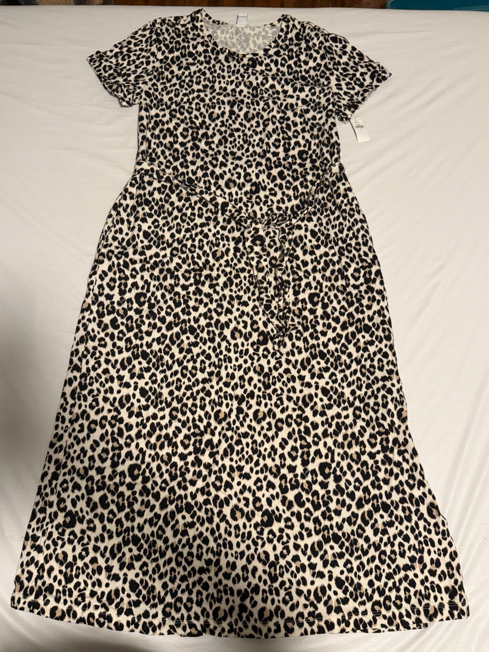 Old Navy Leopard Print Midi Skirt - Cream & Black